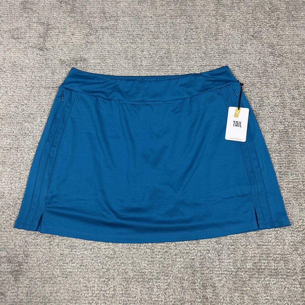 Tail Skort Womens Large Golf Pickleball Tennis Aqua Stretch UPF 50+ Lined New